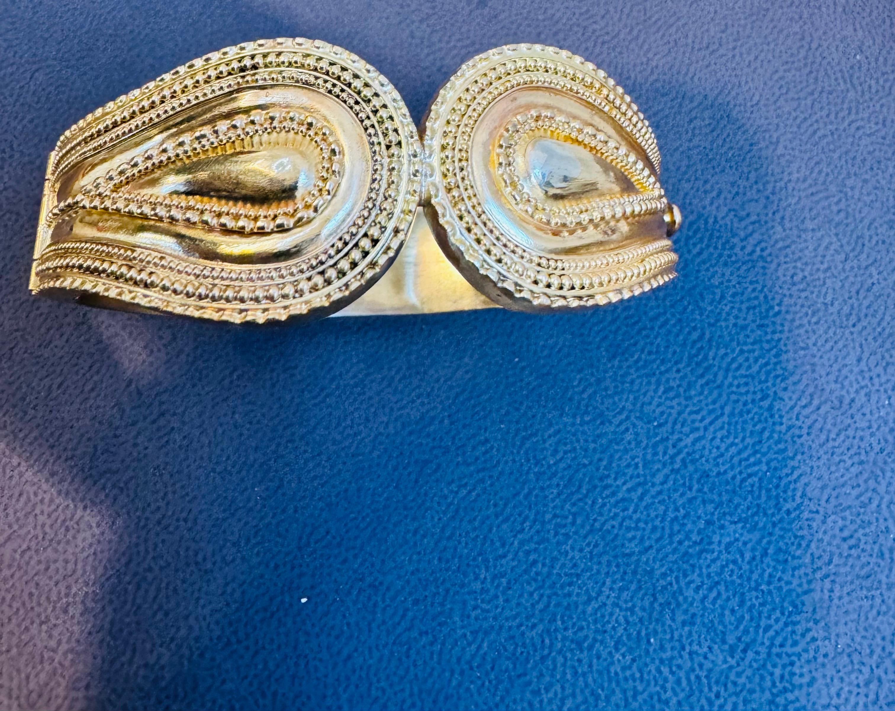 Lalaounis 18 Kt Gold Cocktail Bangle Bracelet /Cuff Estate 59.2 Gm 6