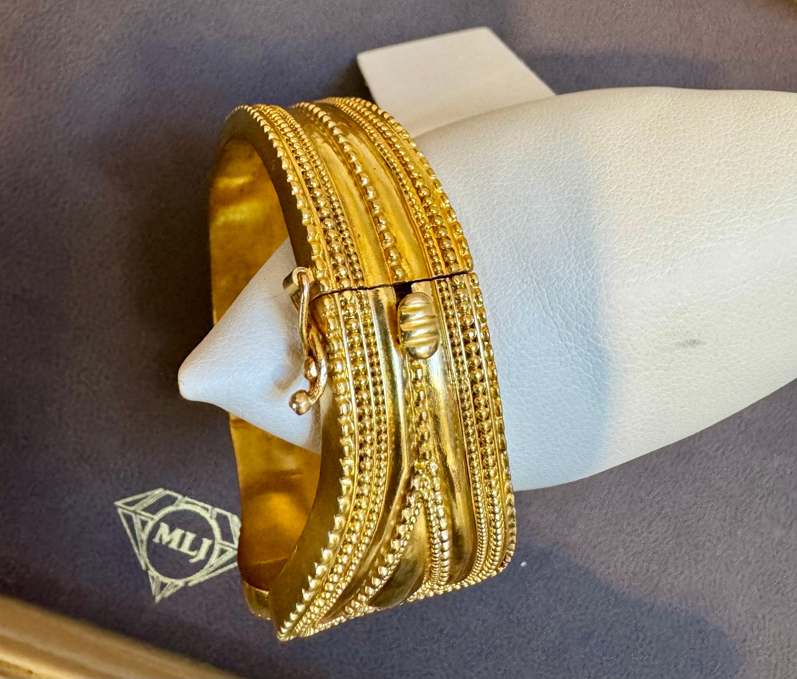 Lalaounis 18 Kt Gold Cocktail Bangle Bracelet /Cuff Estate 59.2 Gm 9