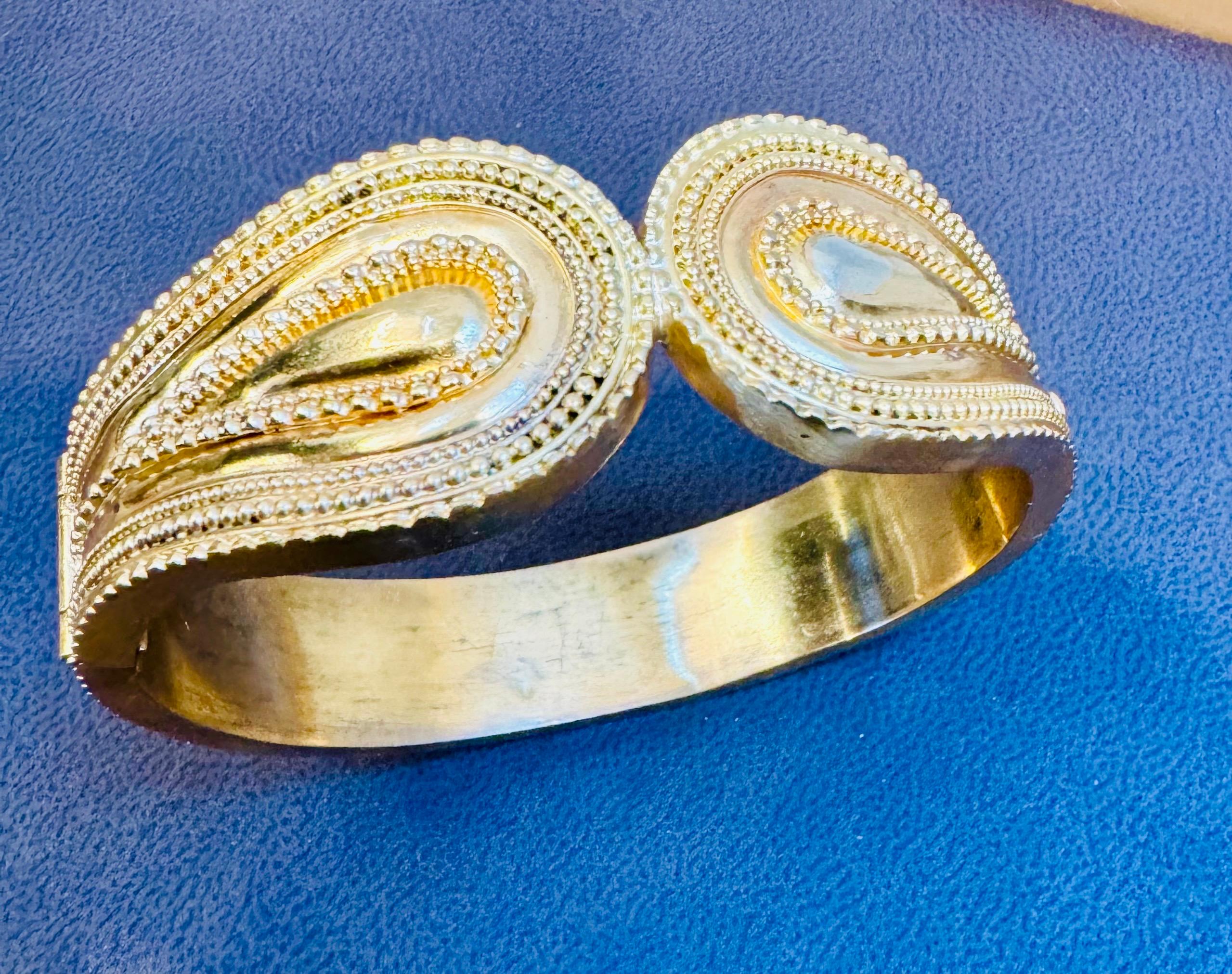Lalaounis 18 Kt Gold Cocktail Bangle Bracelet /Cuff Estate 59.2 Gm 10
