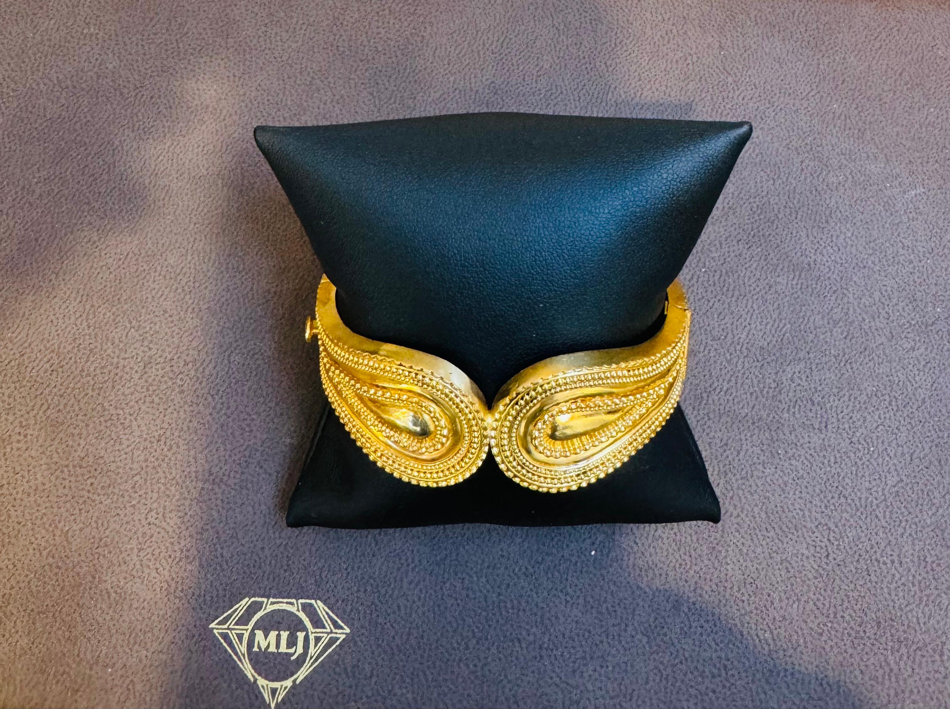 Lalaounis 18 Kt Gold Cocktail Bangle Bracelet /Cuff Estate 59.2 Gm 4