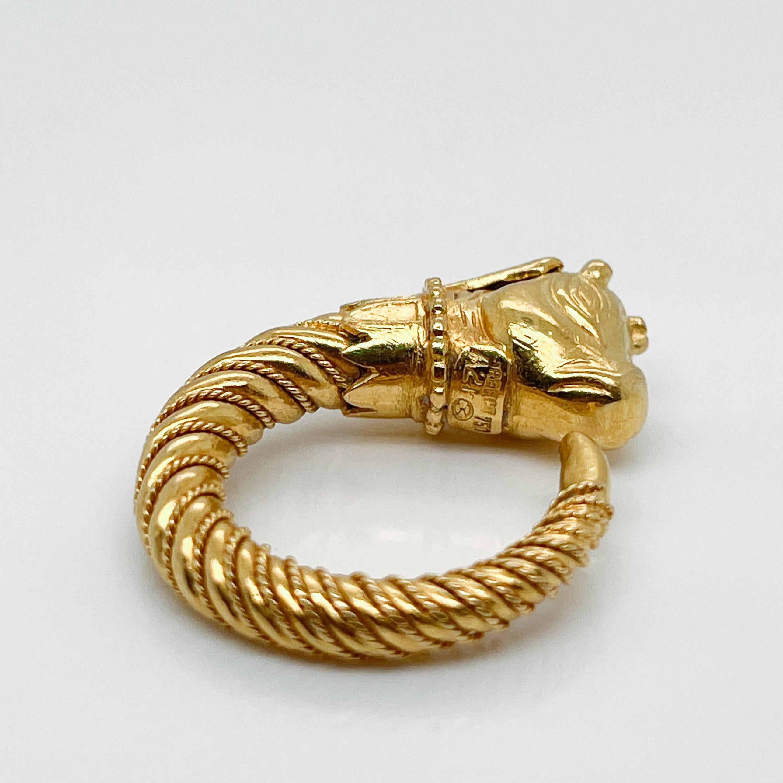Lalaounis 18K Gold & Amethyst Greek Revival Bull's Head Ring  For Sale 6