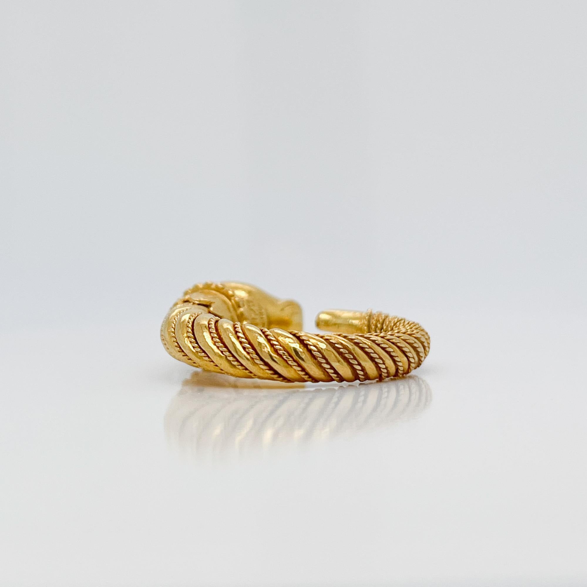 Lalaounis 18K Gold & Amethyst Greek Revival Bull's Head Ring  For Sale 9