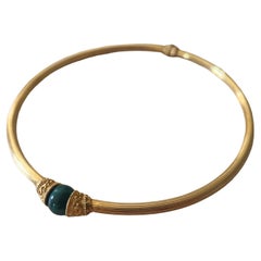Lalaounis 18K Gold and Malachite Choker Necklace