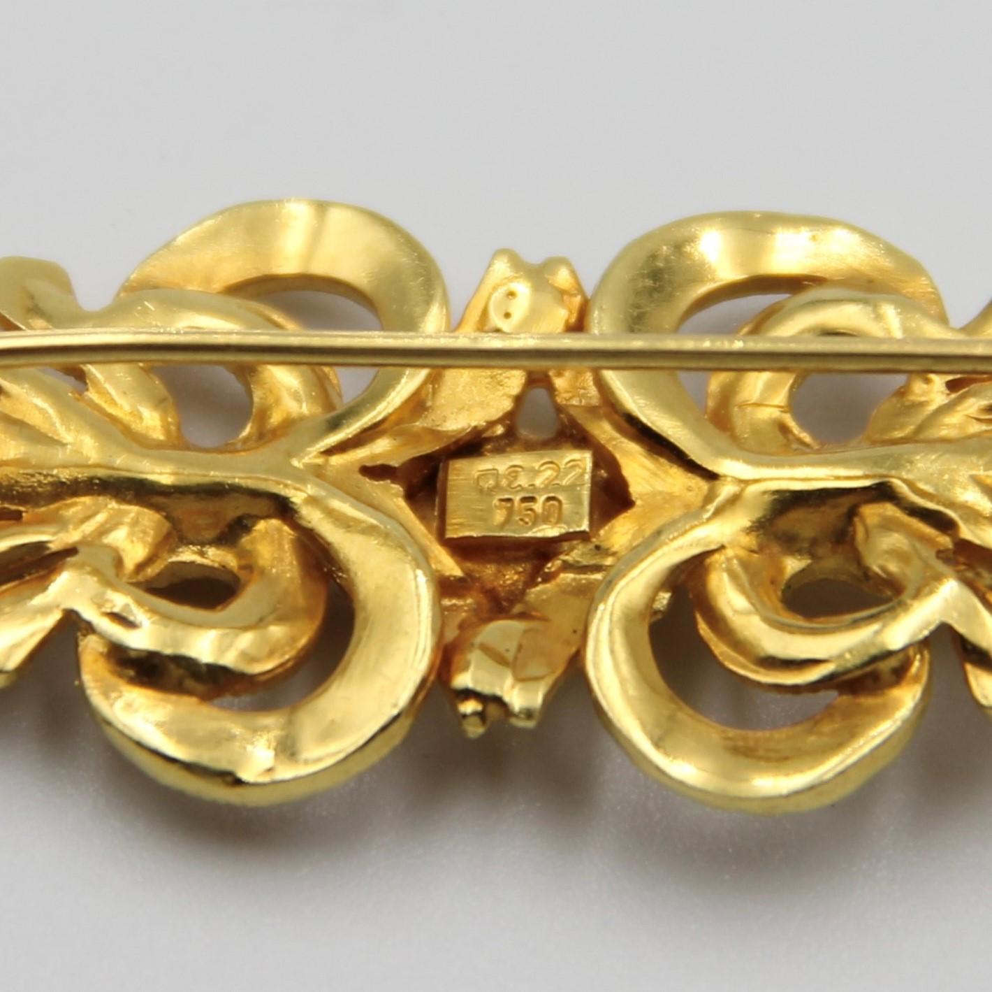 Women's Lalaounis 18k Gold Brooch For Sale