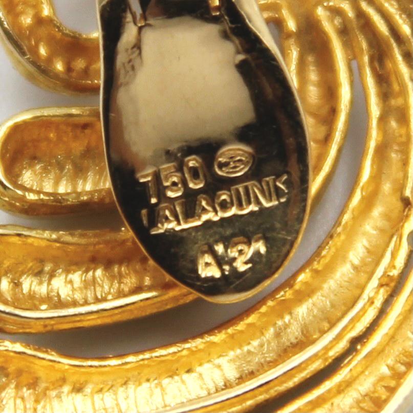 Lalaounis 18k Gold Repoussé Sliced Earrings For Sale at 1stDibs where