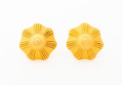 Ilias Lalaounis 18K Yellow Gold Textured Clip-On Earrings