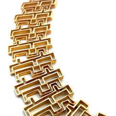 Lalaounis 18K Yellow Gold Greek Key Collar Necklace Vintage 118.4g