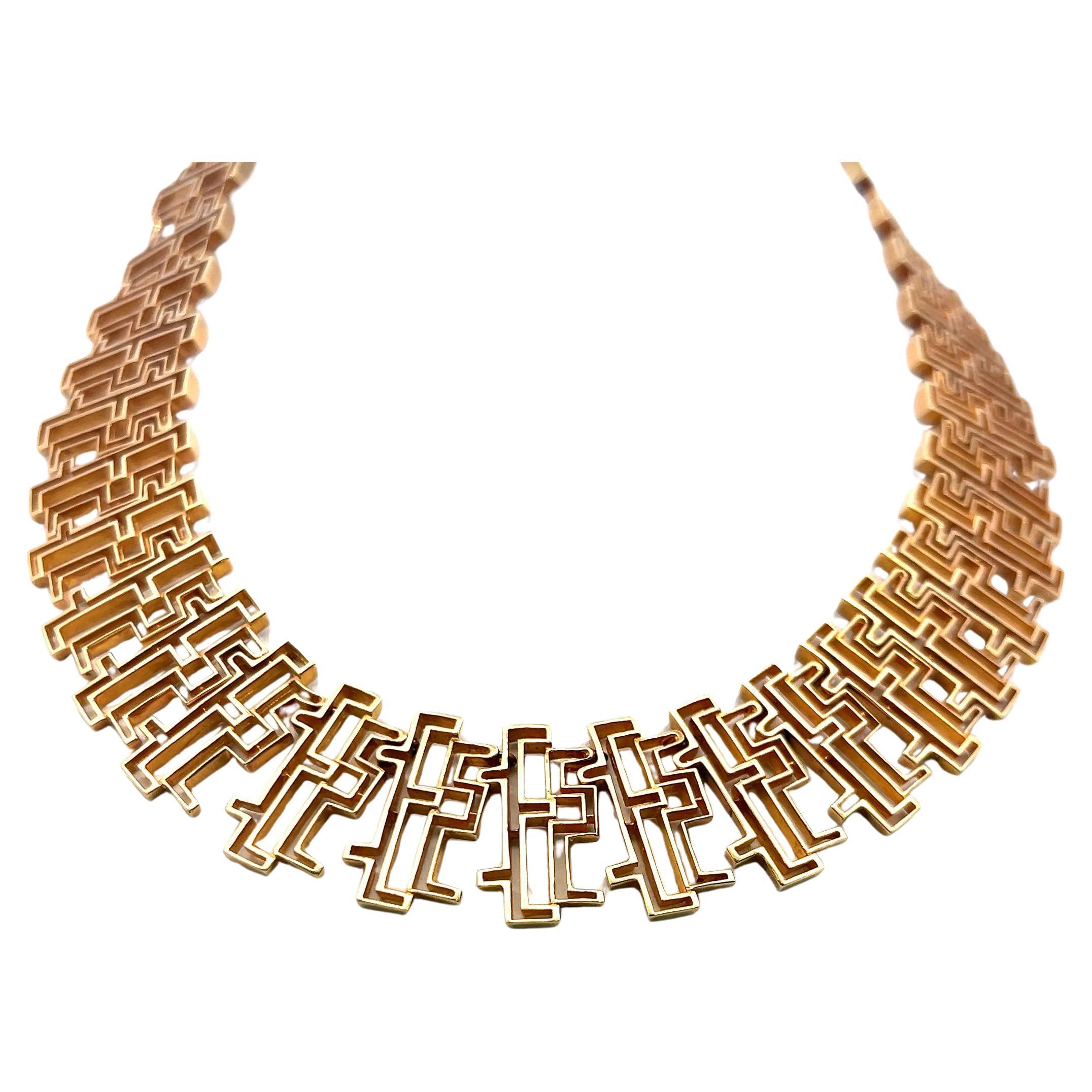 Lalaounis Collar Llave Griega Oro Amarillo 18K Vintage 118.4g