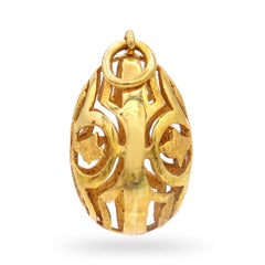 Lalaounis 18k Yellow Gold Open Space Cross Motif Egg Pendant