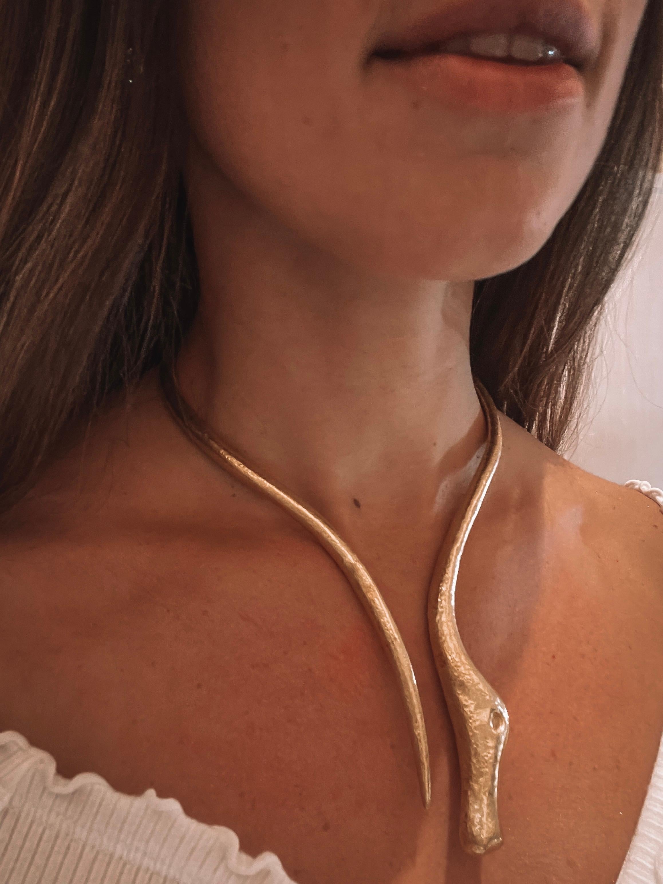 Women's Lalaounis 18K Yellow Gold Textured Collar Torque Necklace