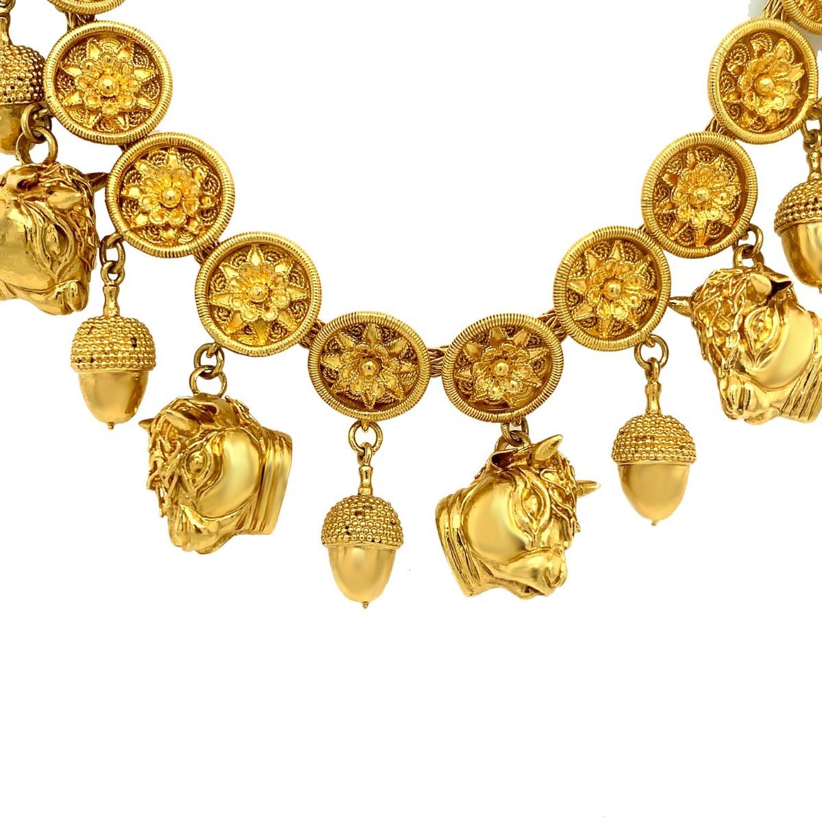Lalaounis 18 Karat Yellow Gold with Ram's Head Necklace 2