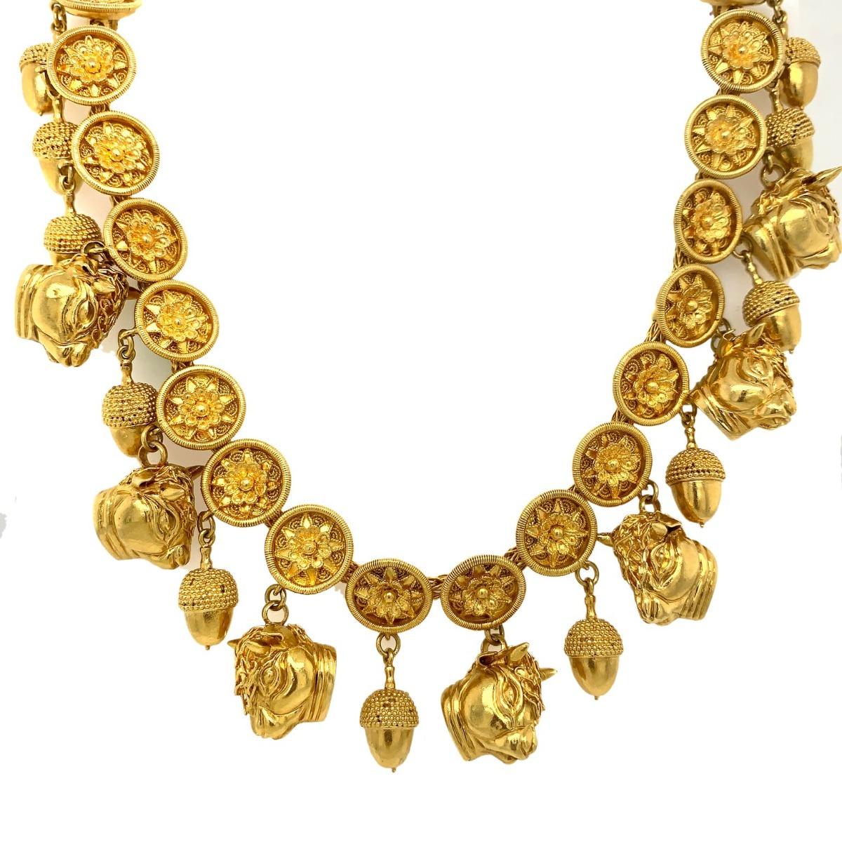 Lalaounis 18 Karat Yellow Gold with Ram's Head Necklace 4