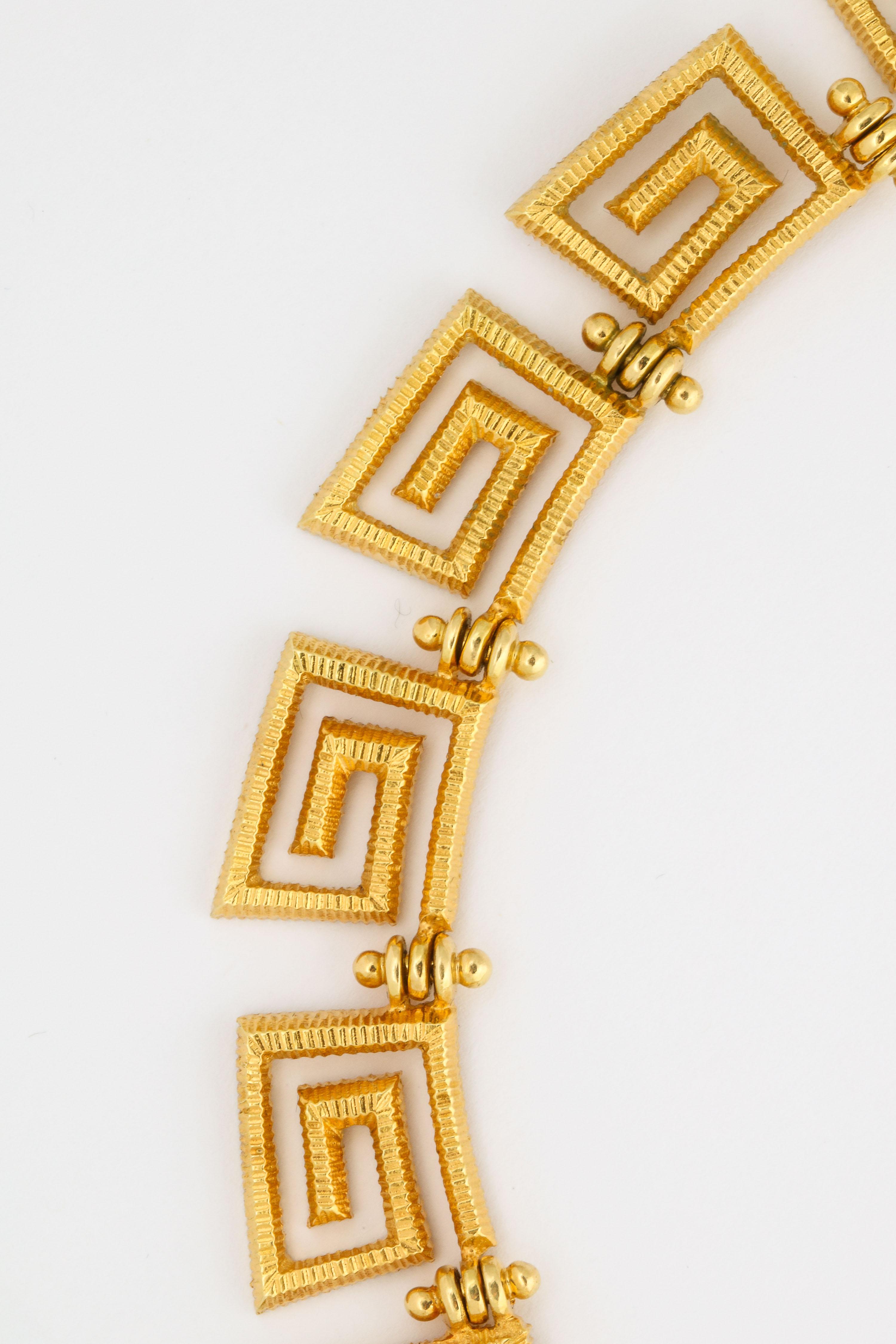 Classical Greek Lalaounis 18 Karat Greek Key Necklace