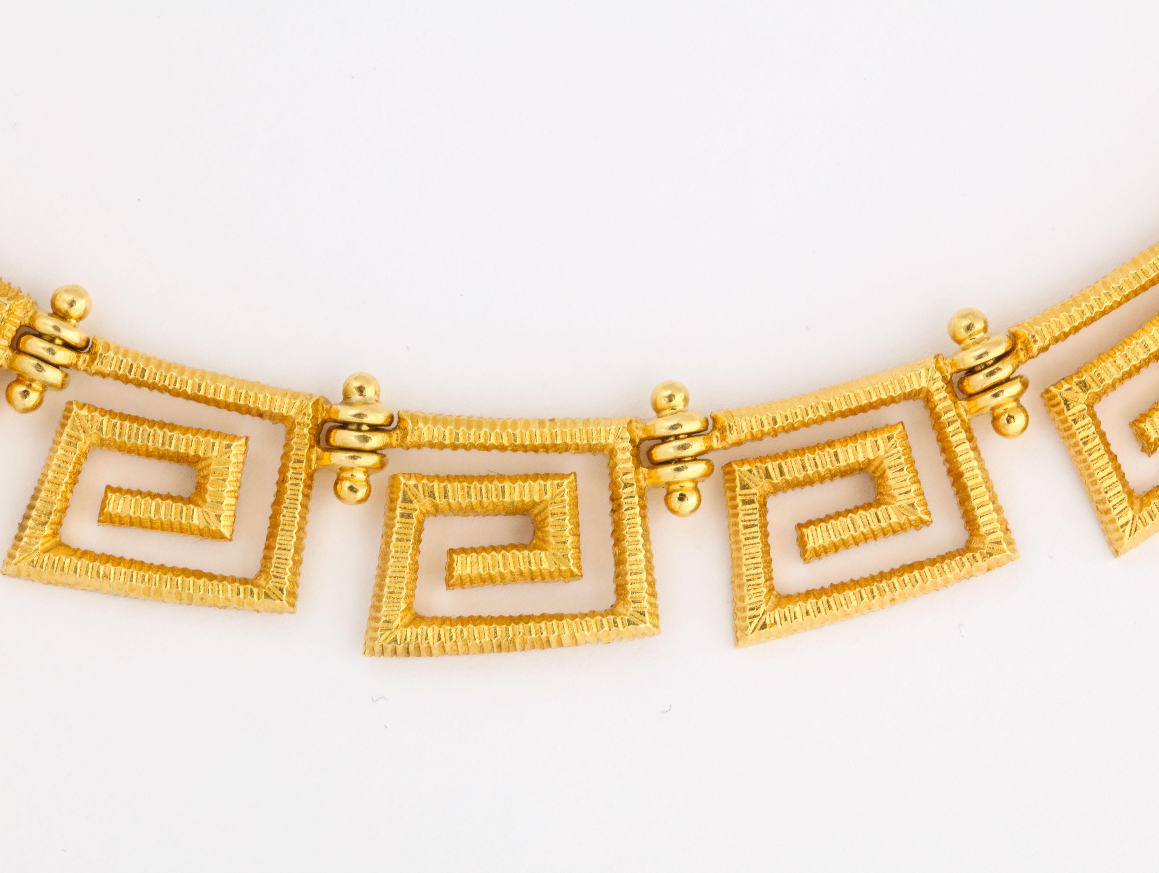 Women's or Men's Lalaounis 18 Karat Greek Key Necklace