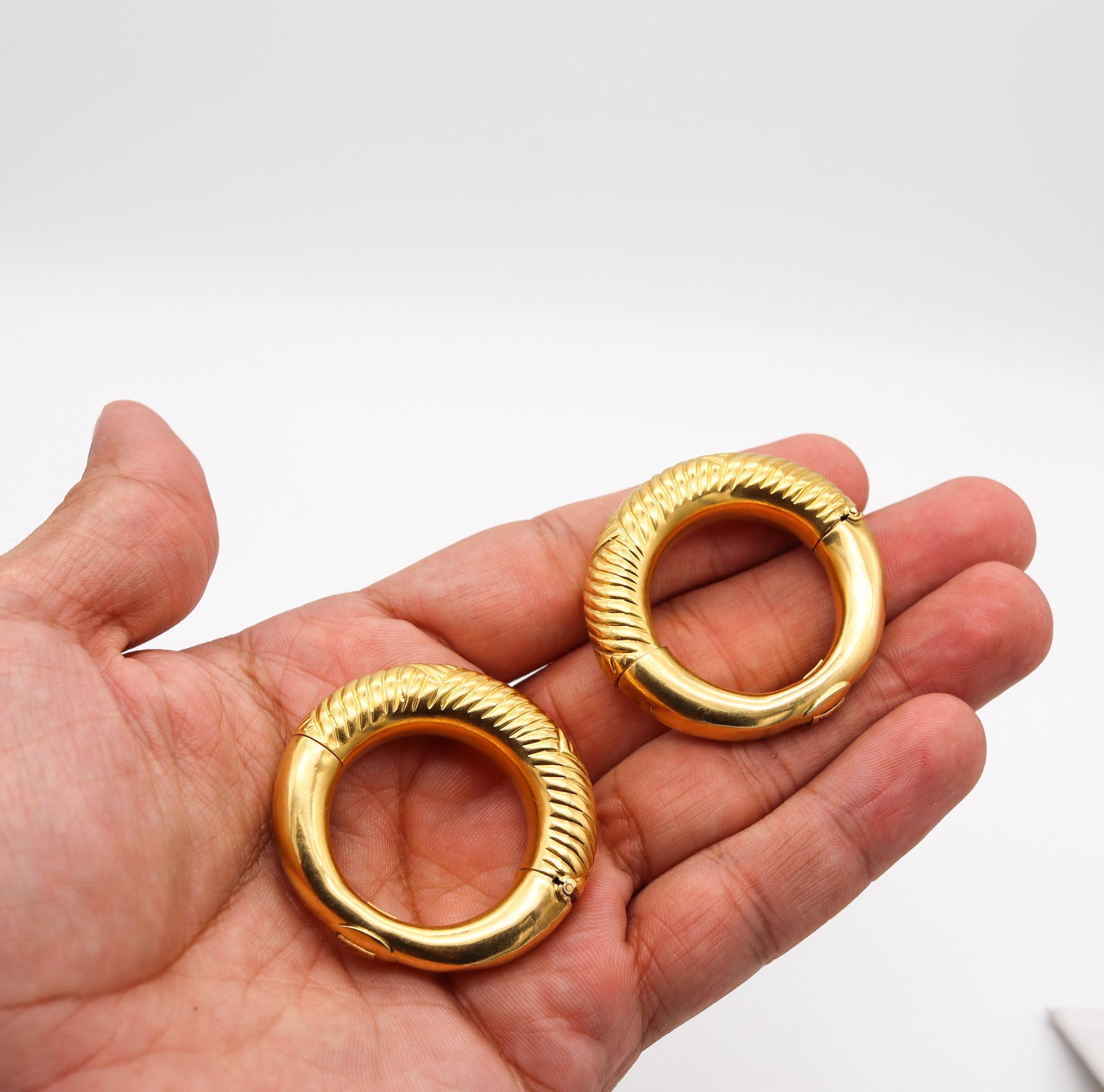 Lalaounis 1970 the Minoans & Mycenaeans Hoops Earrings in Solid 18kt Yellow Gold 2