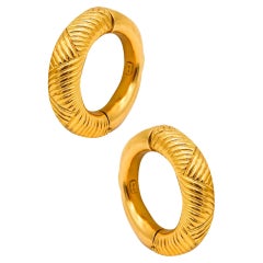 Lalaounis 1970 the Minoans & Mycenaeans Hoops Earrings in Solid 18kt Yellow Gold