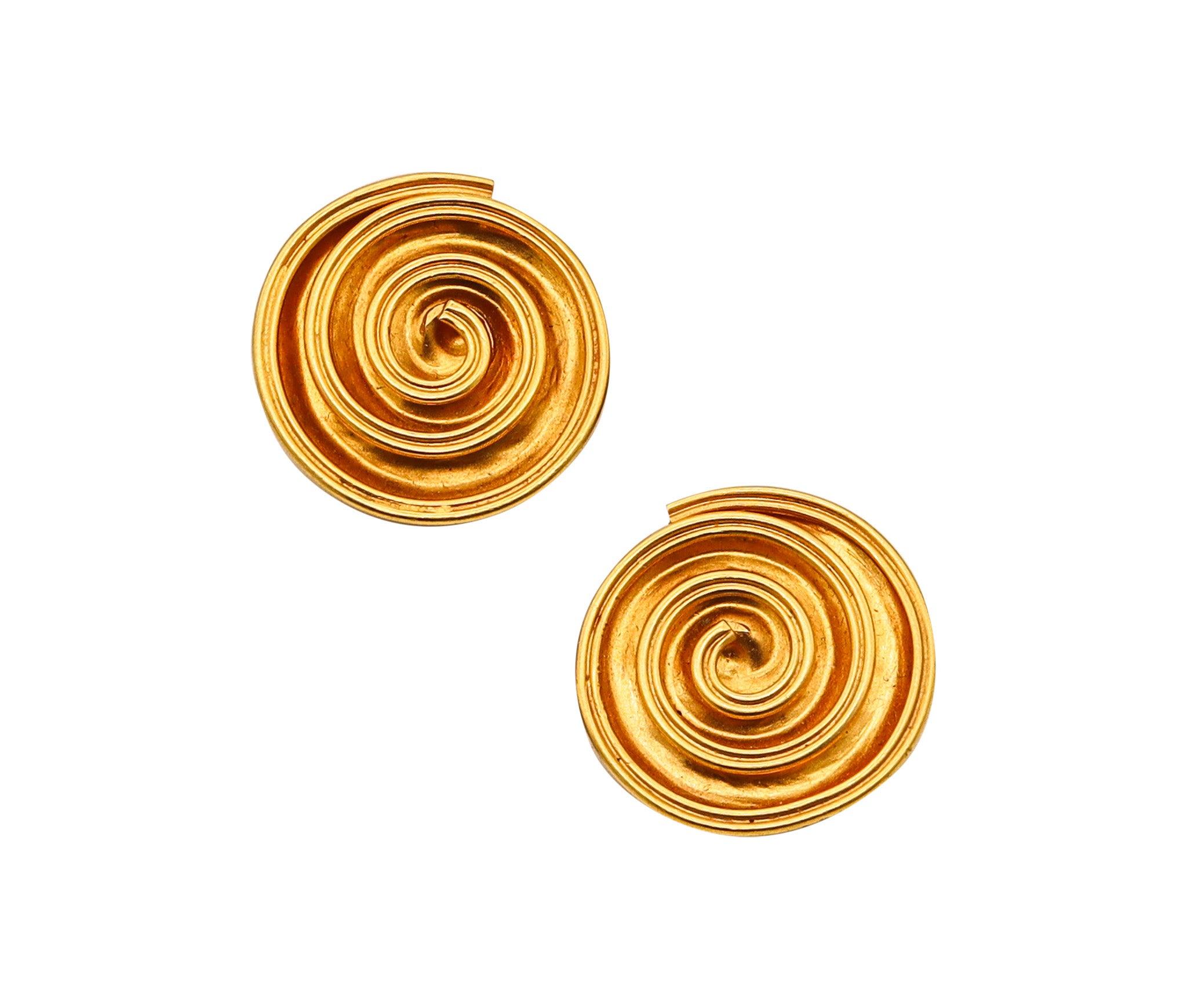 LALAOUNIS 1970 The Treasure Of Persepolis Earrings In Solid 18Kt Yellow Gold For Sale 1