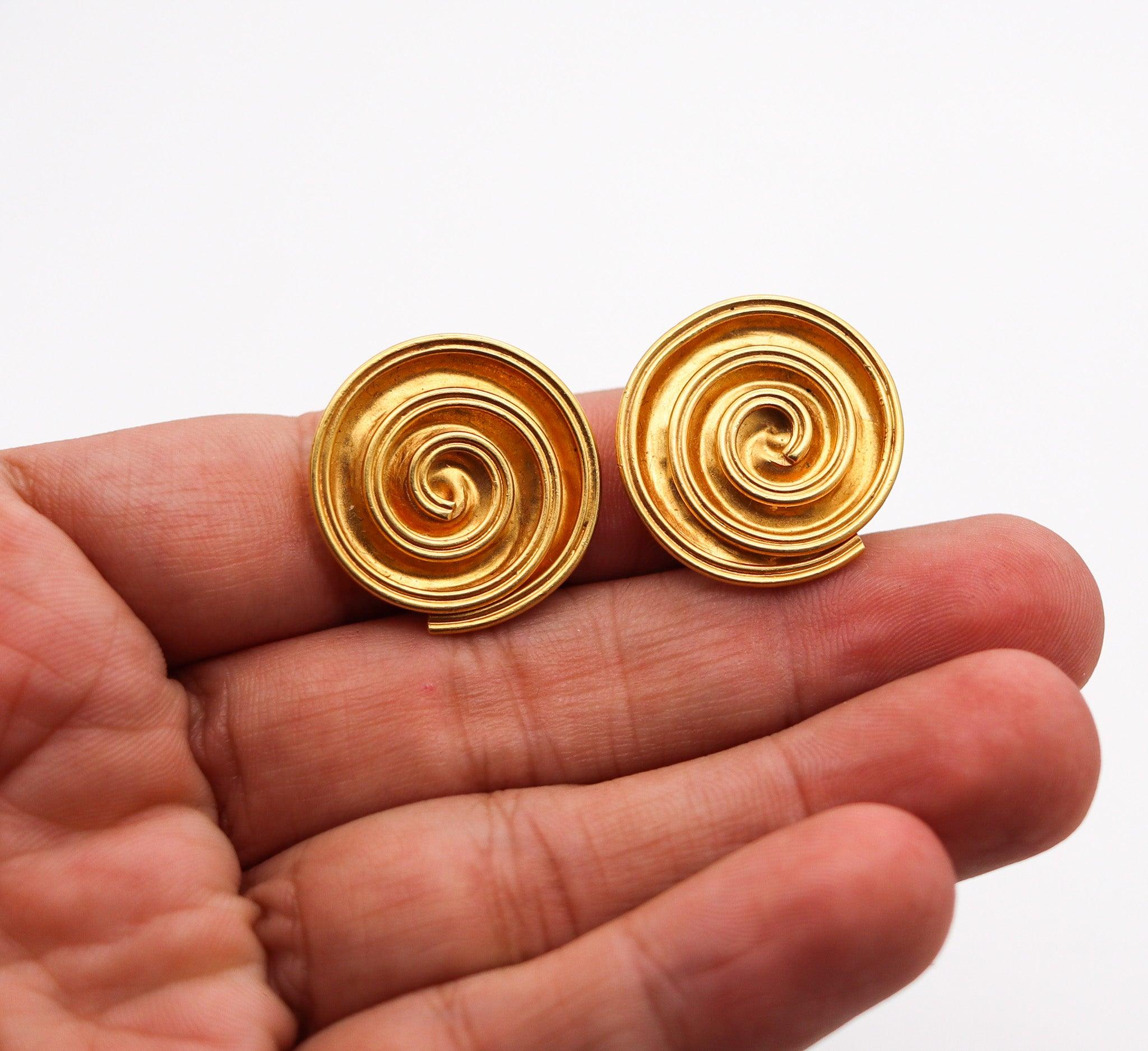 LALAOUNIS 1970 The Treasure Of Persepolis Earrings In Solid 18Kt Yellow Gold For Sale 2