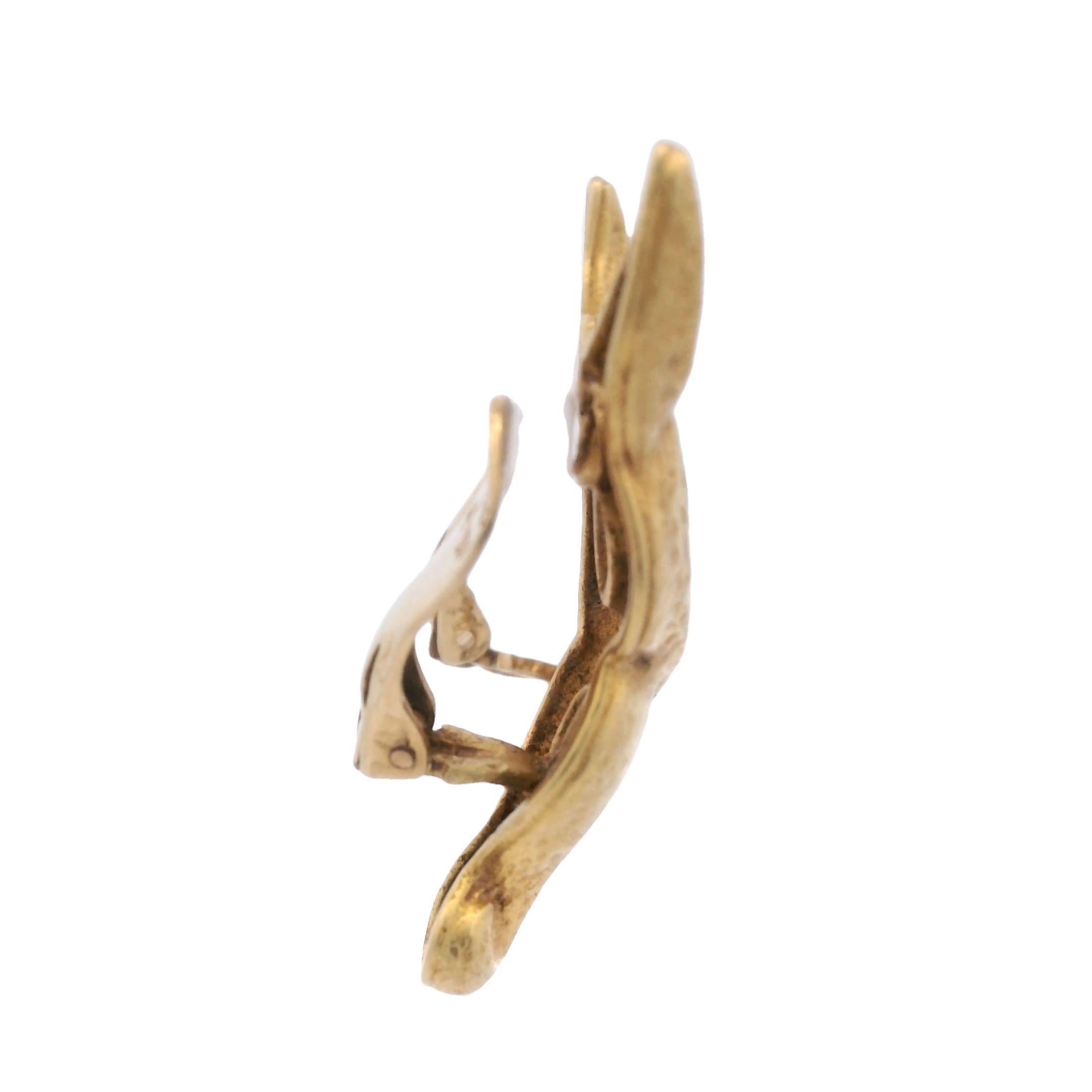 Lalaounis 1970s Angel Winged Clip on Earrings in 22 Karat Gold 1