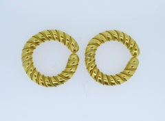 Lalaounis 20/22 Carat Yellow Gold Ropetwist Hoop Earrings