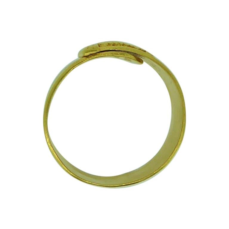 Lalaounis 22 Carat Yellow Gold Band Ring. The gold band ring with Lalaounis makers marks and stamped 