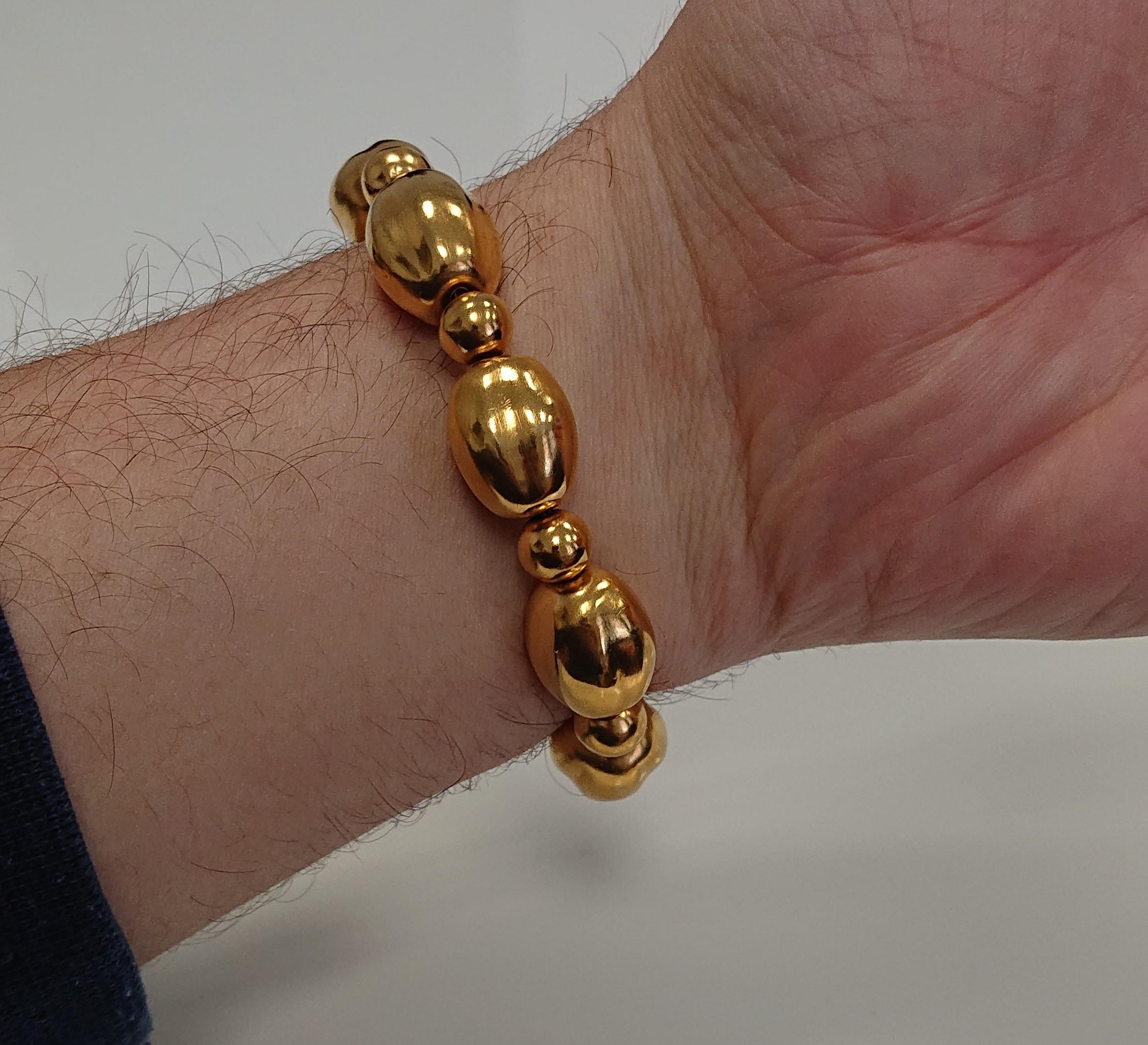 Lalaounis 22 Carat Yellow Gold Minoan Bead Bracelet Bangle 1