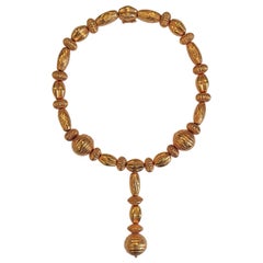 Lalaounis 22 Carat Yellow Gold Minoan Bead Pendant Necklace