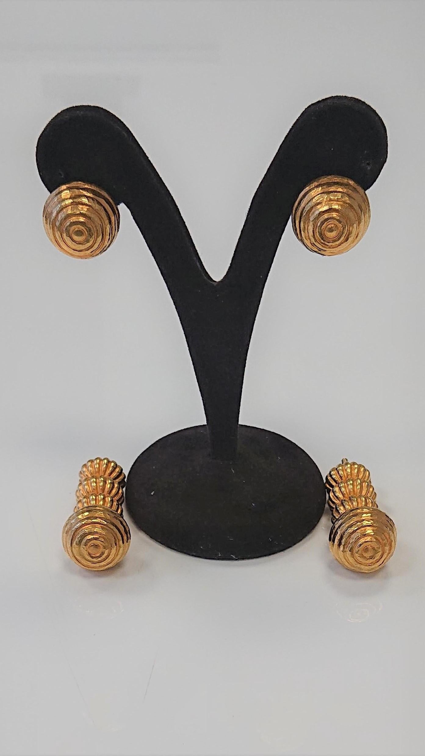 Lalaounis 22 Carat Yellow Gold Minoan Bead Pendent Earrings 2