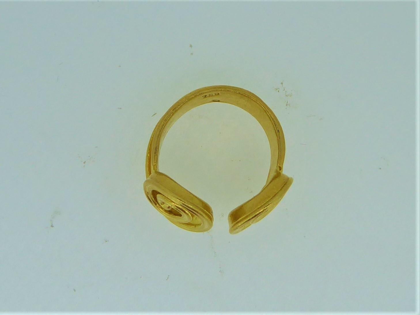 Lalaounis 22 Carat Yellow Gold Swirl Ring In Good Condition In London, GB