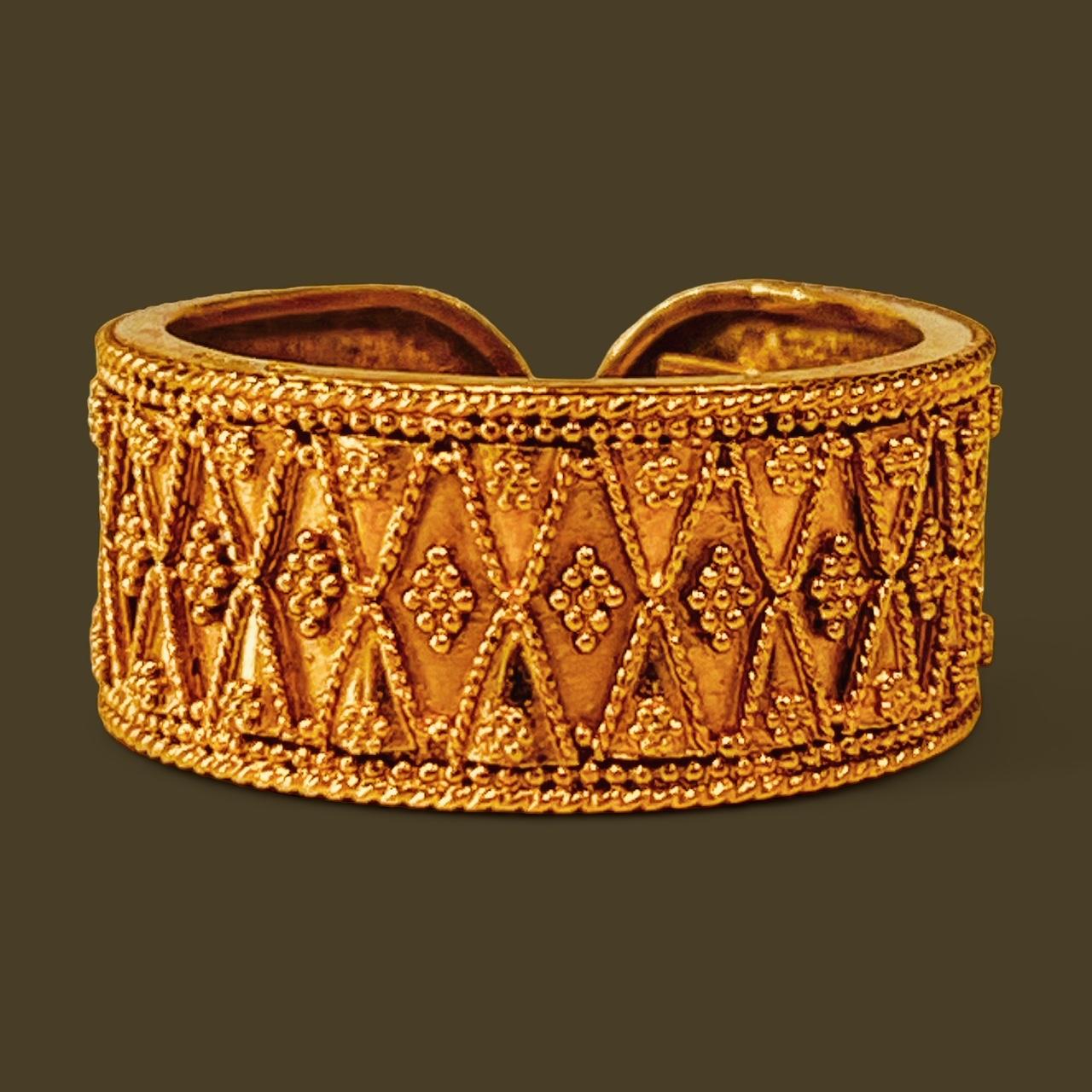 LALAOUNIS 22 Karat Gold Offener Ring mit feiner Granulation im hellenistischen Stil  im Angebot 4