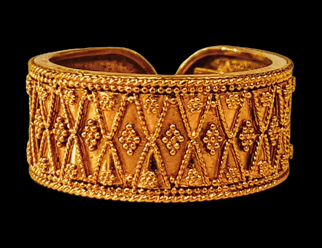 LALAOUNIS 22 Karat Gold Offener Ring mit feiner Granulation im hellenistischen Stil  im Angebot 5