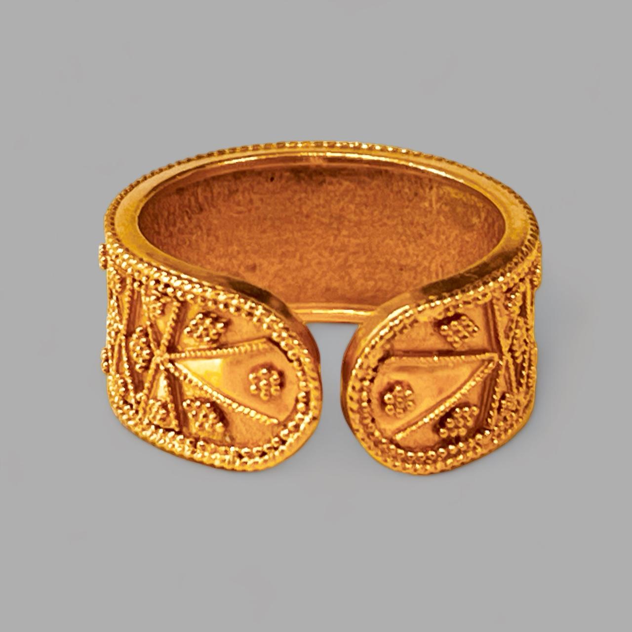 LALAOUNIS Bague à anneau ouvert en or 22 carats avec granulation de style hellénistique  en vente 7