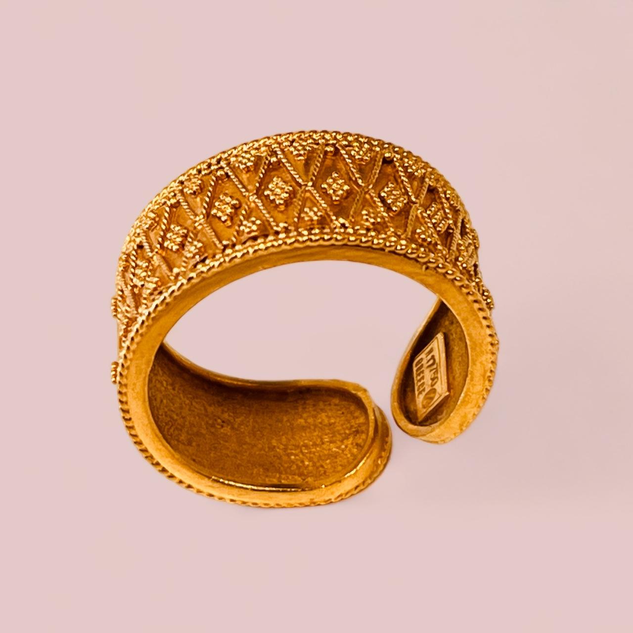 LALAOUNIS Bague à anneau ouvert en or 22 carats avec granulation de style hellénistique  en vente 9