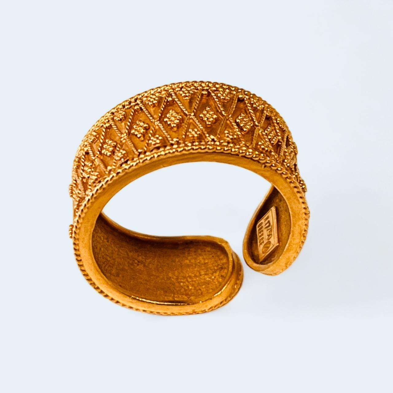 LALAOUNIS Bague à anneau ouvert en or 22 carats avec granulation de style hellénistique  en vente 10