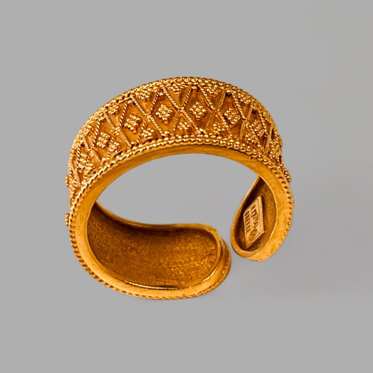 LALAOUNIS 22 Carats Gold Open Band Ring with Fine Hellenistic Style Granulation  For Sale 12