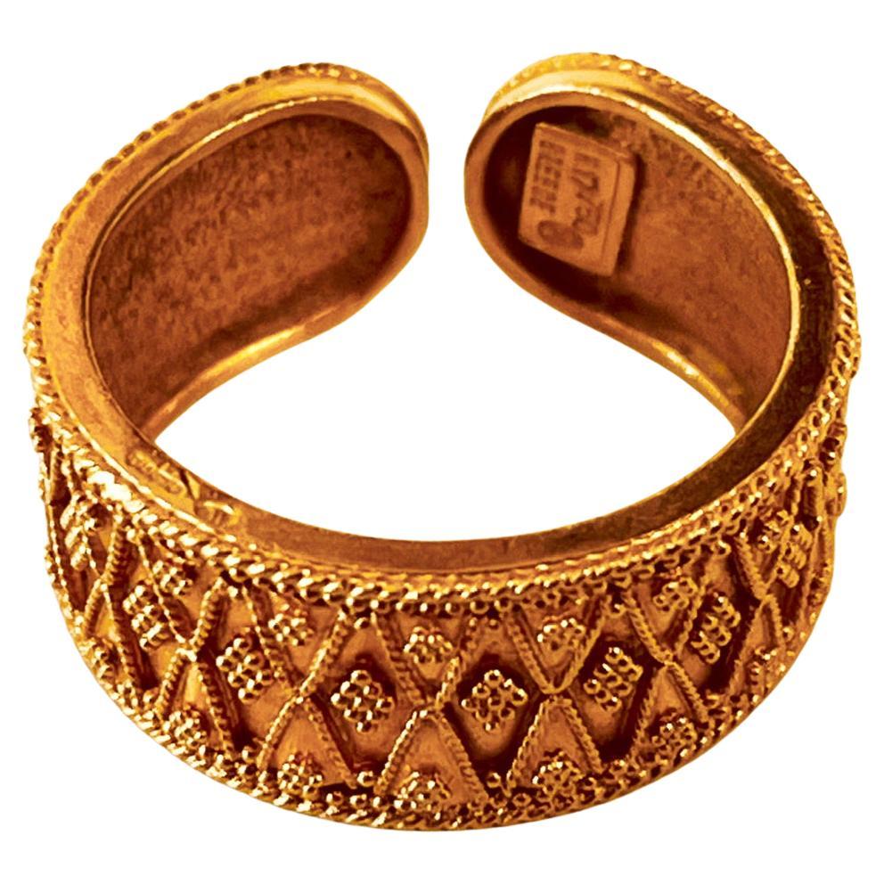 LALAOUNIS 22 Karat Gold Offener Ring mit feiner Granulation im hellenistischen Stil  im Angebot 15