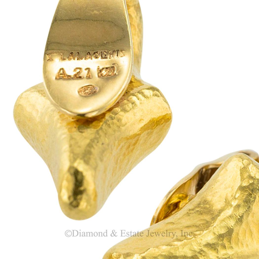 Women's Lalaounis 22 Karat Gold Clip On Earrings