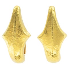 Lalaounis 22 Karat Gold Clip On Earrings