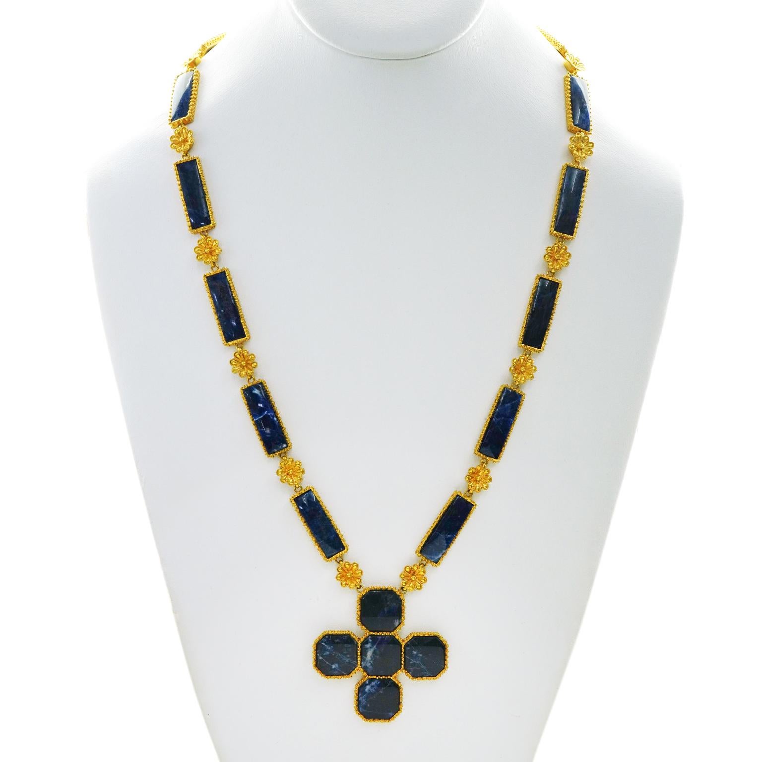 Lalaounis 22k and Sodalite Necklace 4