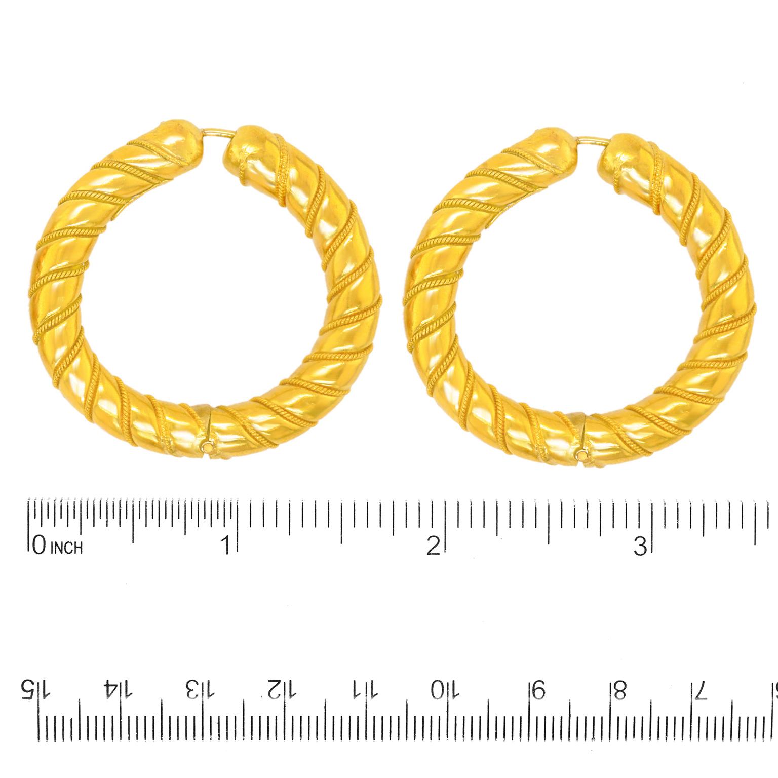 Lalaounis 22k Gold Hoop Earrings 2