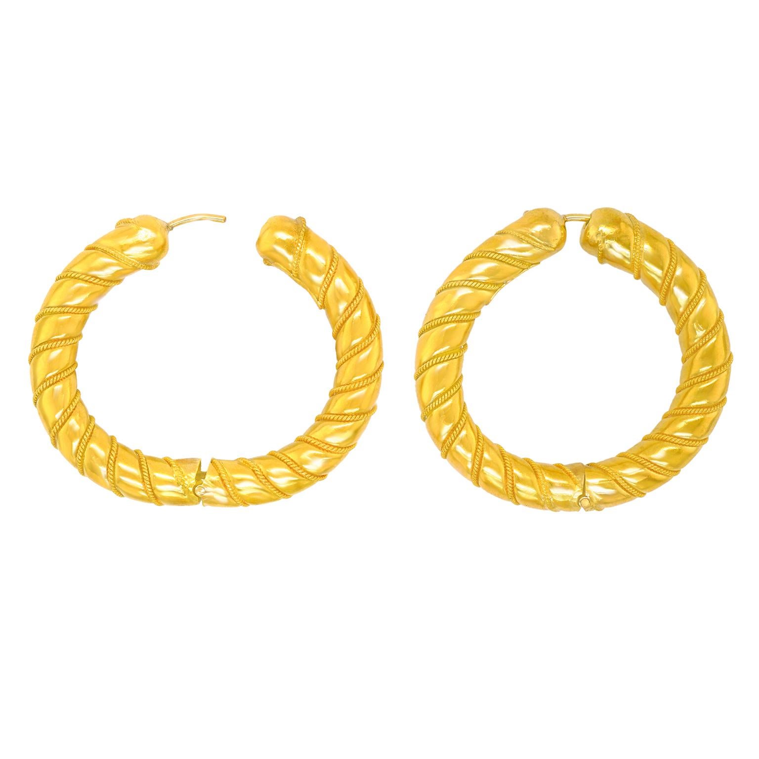 Lalaounis 22k Gold Hoop Earrings 3