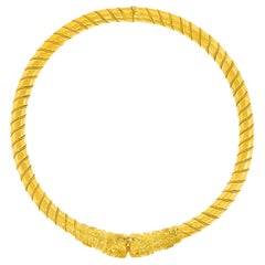 Lalaounis 22k Lion's Head Necklace