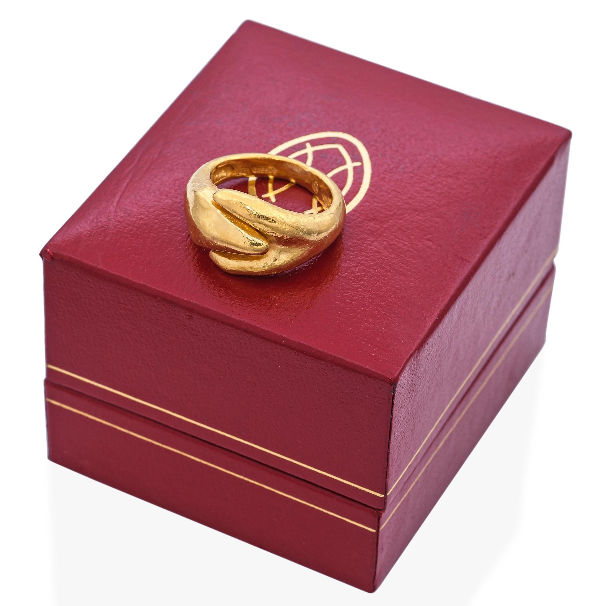Lalaounis 18k Yellow Gold Organic Ring Unisexe en vente