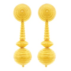 Lalaounis Bold Long Gold Earrings