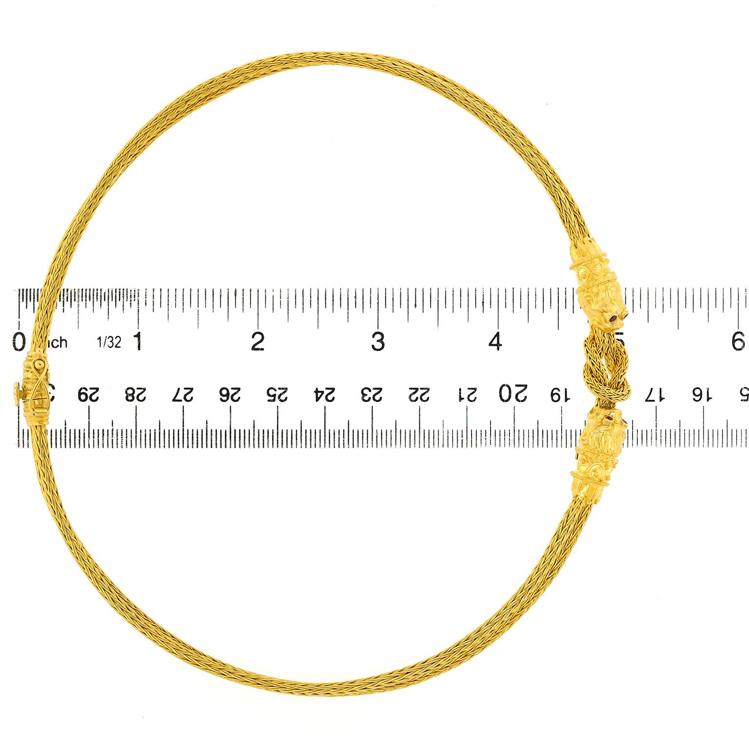 Collana con leone d'oro intrecciato Lalaounis in vendita 2