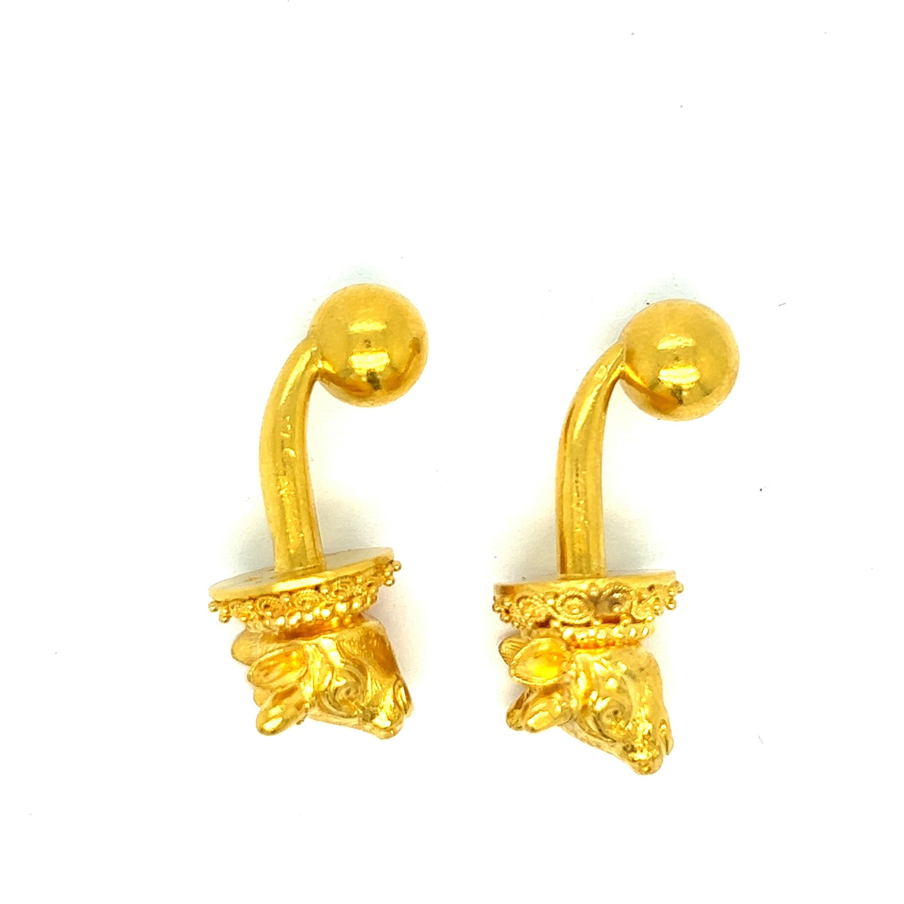 Men's Lalaounis Bull Head Cufflinks For Sale