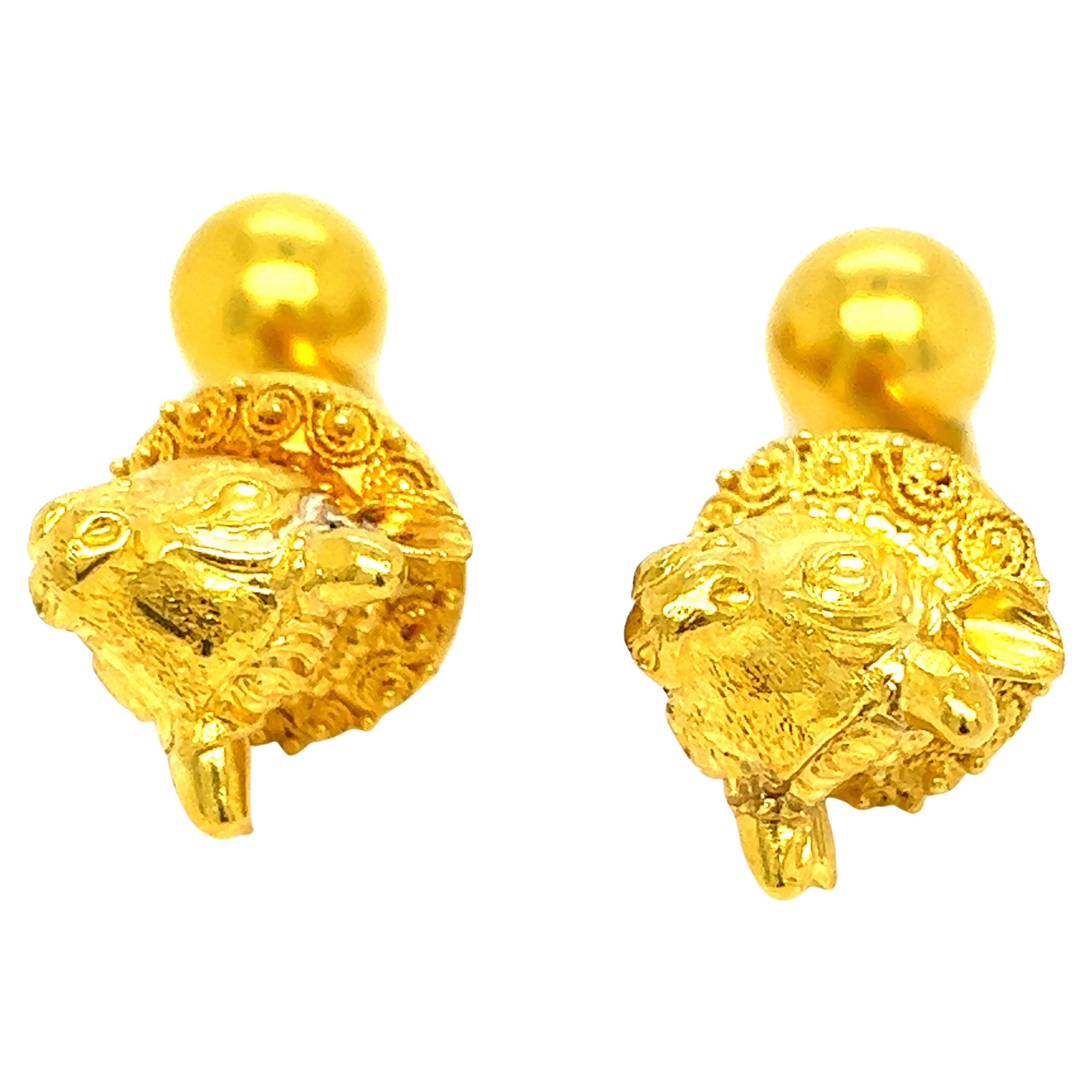 Lalaounis Bull Head Cufflinks For Sale