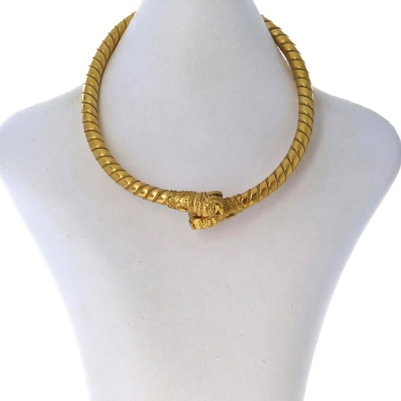 Lalaounis Chimera Collar Necklace - Yellow Gold 18k Greek Adjustable In Excellent Condition For Sale In Greensboro, NC