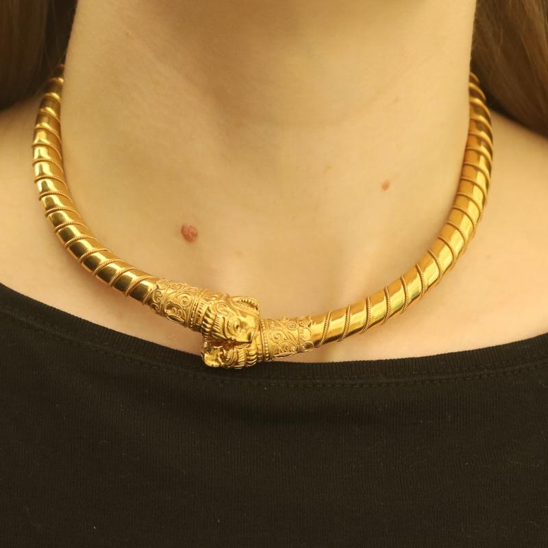 Women's Lalaounis Chimera Collar Necklace - Yellow Gold 18k Greek Adjustable For Sale