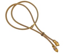 Lalaounis Chimera Head Sapphire, Diamond, Ruby Yellow Gold Sautoir Necklace